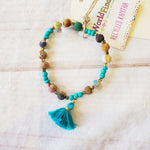 Kantha Dotted Turquoise Bracelet
