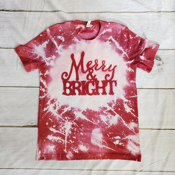 Merry & Bright Bleached S/S Tee