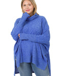 Bright Blue Cowl Neck Sweater